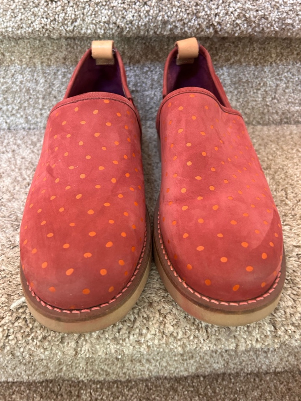 Gudren Sjoden Slip On Suede Loafers. Polka dots. Comfort. Lagenlook. EUC. Funky - Picture 2 of 10
